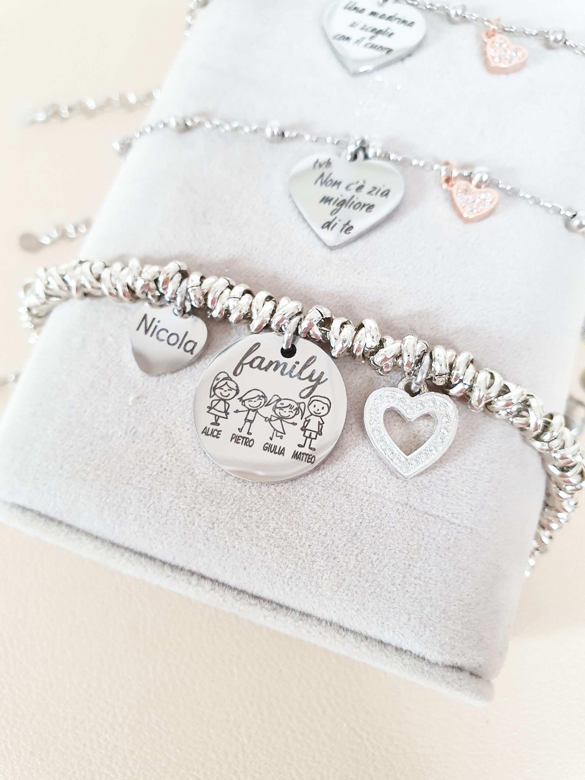 Bracciale base nodini famiglia family Personalizzato - Passion Charm